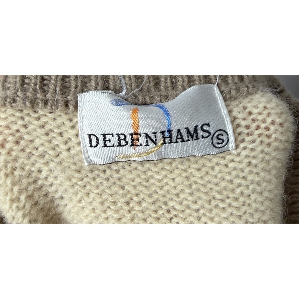 Vintage Debenhams Shetland‎ Wool Pullover Preppy Sweater Size Small Soft - Picture 9 of 13